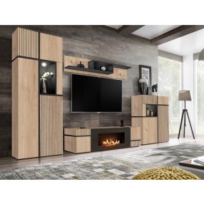   Cross tölgy - modern elemes nappali bútor biokandandallóval