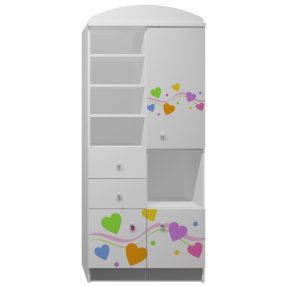 Szívecskék UV grafikás N5 könyvespolc