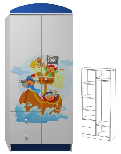 Kalóz UV grafikás N8 gardróbszekrény