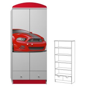 Versenyautó UV grafikás N25 gardróbszekrény