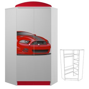 Versenyautó UV grafikás N28 sarokgardrób