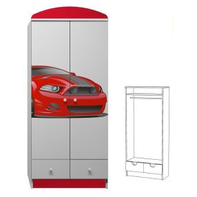 Versenyautó UV grafikás N9 gardróbszekrény