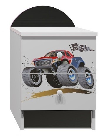 Monster Truck UV grafikás N18 éjjeliszekrény
