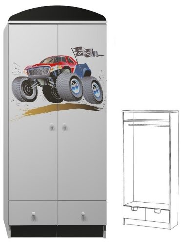 Monster Truck UV grafikás N9 gardróbszekrény