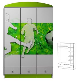 Futball UV grafikás N10 gardróbszekrény