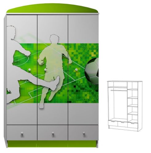 Futball UV grafikás N10 gardróbszekrény