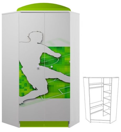 Futball UV grafikás N28 sarokgardrób