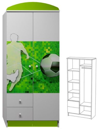 Futball UV grafikás N8 gardróbszekrény