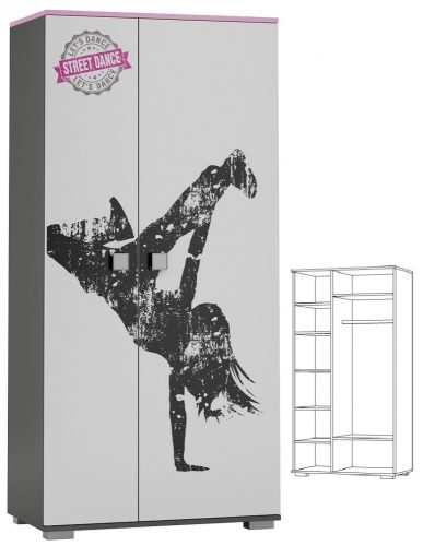 Street Dance UV grafikás Y43 gardróbszekrény