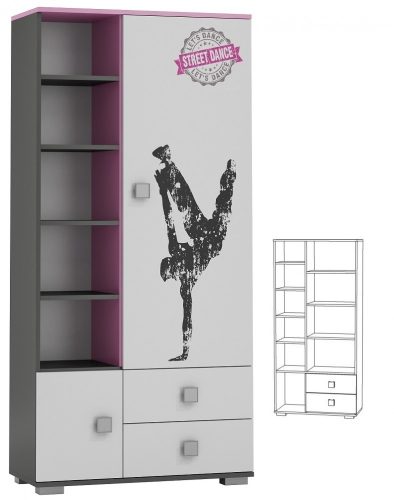 Street Dance UV grafikás Y6 könyvespolc