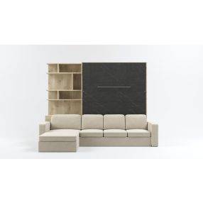 Függőleges szekrényágy sarokkanapéval, 160 cm, Inova