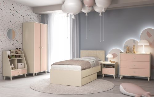 PINK gyerekszobai bútorszett - 90x200-es ággyal